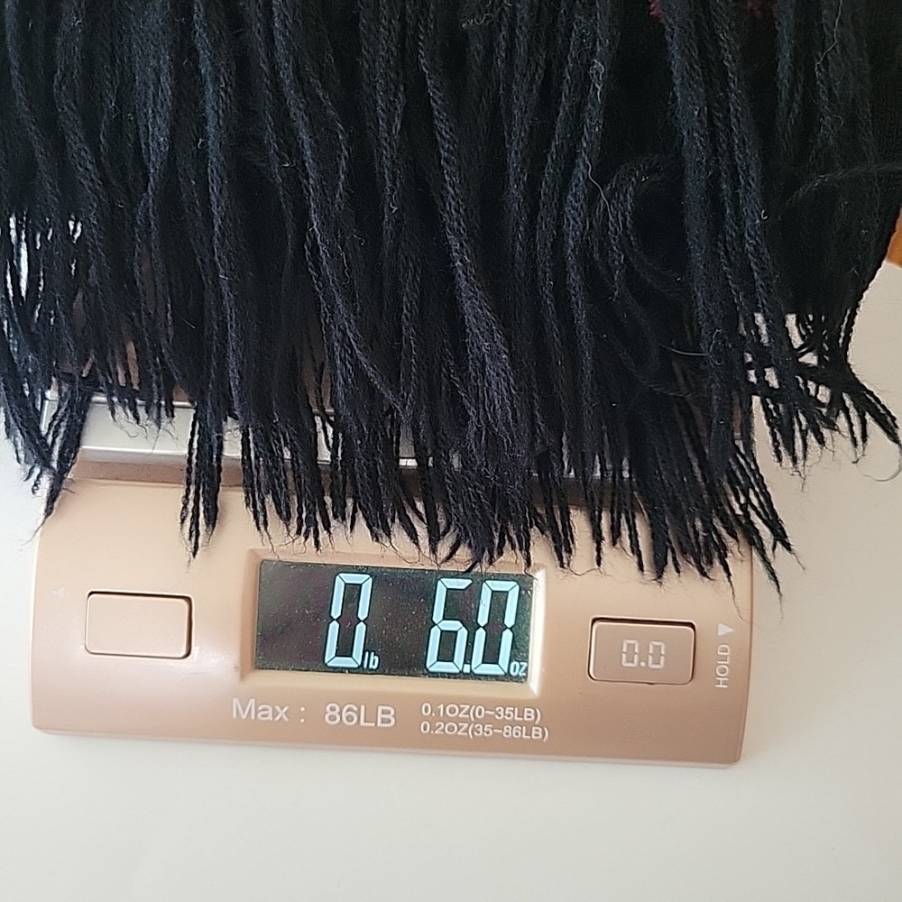 Vintage Wet Seal Fringed Scarf Black Knit Embroidered Flowers Beaded Chic Hippie - Picture 11 of 11